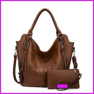 PU Leather Hobo Tote Bag Large Capacity Adjustable Strap Elegant Classic